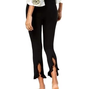 INC International Concepts Black Cropped Pants with Ruffle Hem